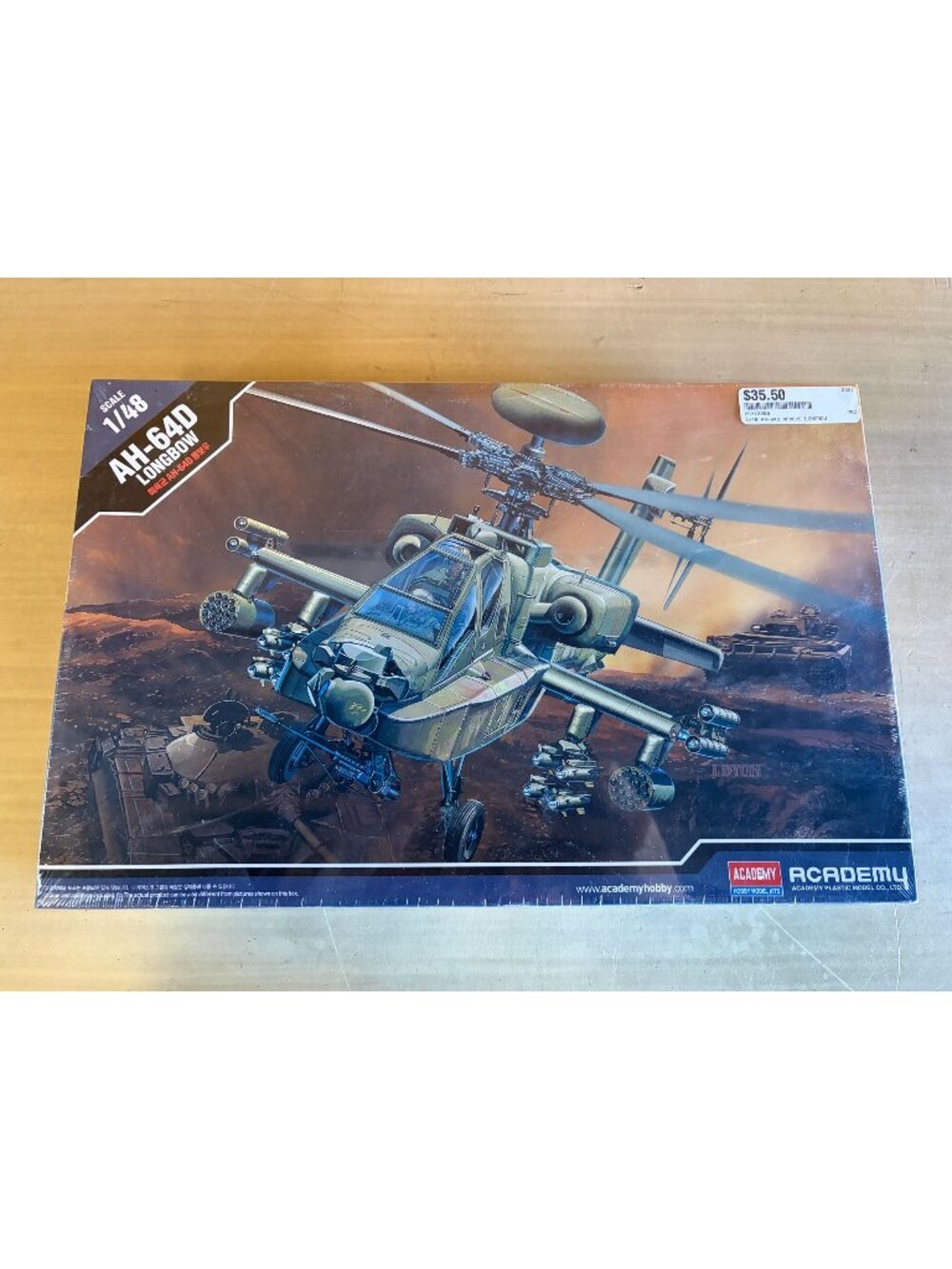 Academy 12268 1/48 AH-64D Apache Longbow US Army Attack Helicopter Model Kit